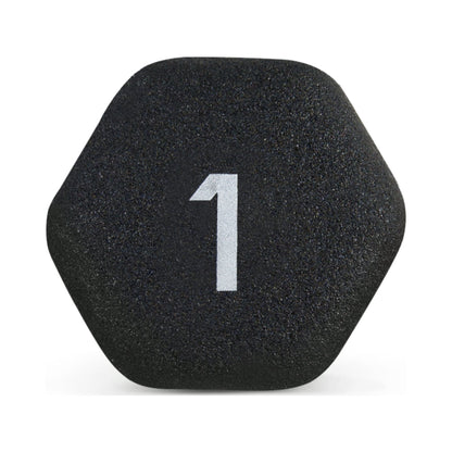 Barbell, 1Lb Black Neoprene Dumbbell, Single