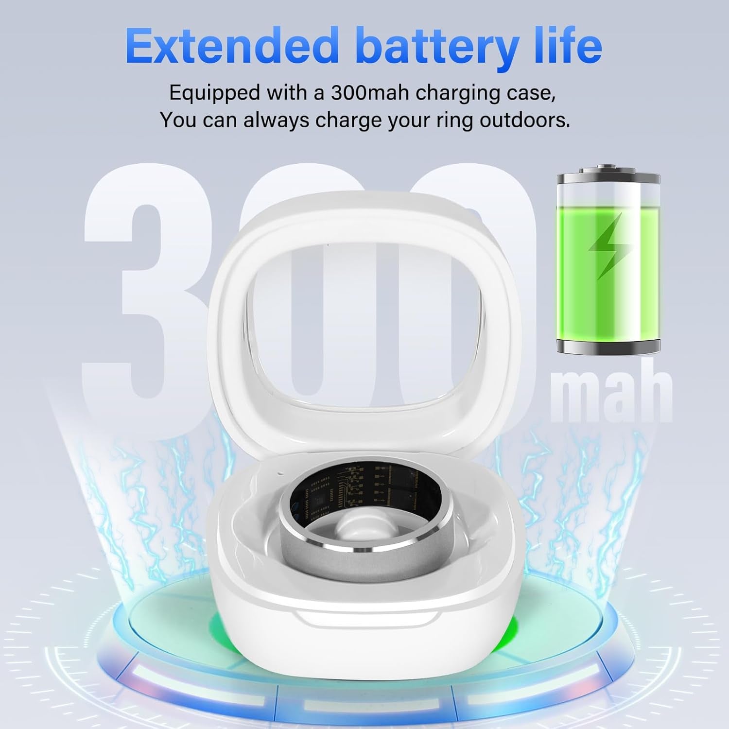 Smart Ring Fitness Tracker Ring for Men Women - Health Heart Rate Ring with Motion Tracking, Sleep Monitor, and Oximetry, No Subscription Fee, Family Care, Remote Photography, IP68 Waterproof(10#)