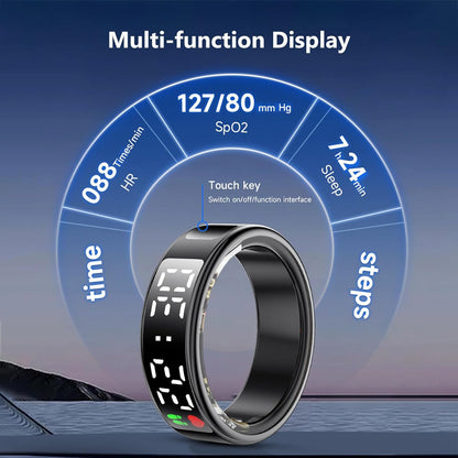 Smart Ring, Fitness Tracker Ring, Cordless Sports Health Tracker with APP, Support BT, IP68 Waterproof Activity Tracker for Men Women Birthday Gift (#10)