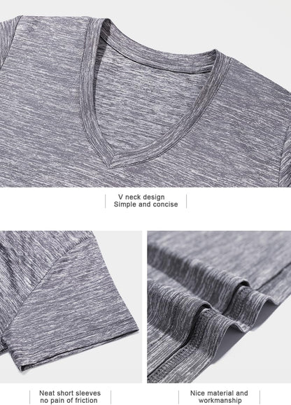 Xelky 3-4 Pack Women'S Dry Fit Tshirt Short Sleeve Moisture Wicking Athletic Shirts Sport Activewear Tee V Neck Workout Top