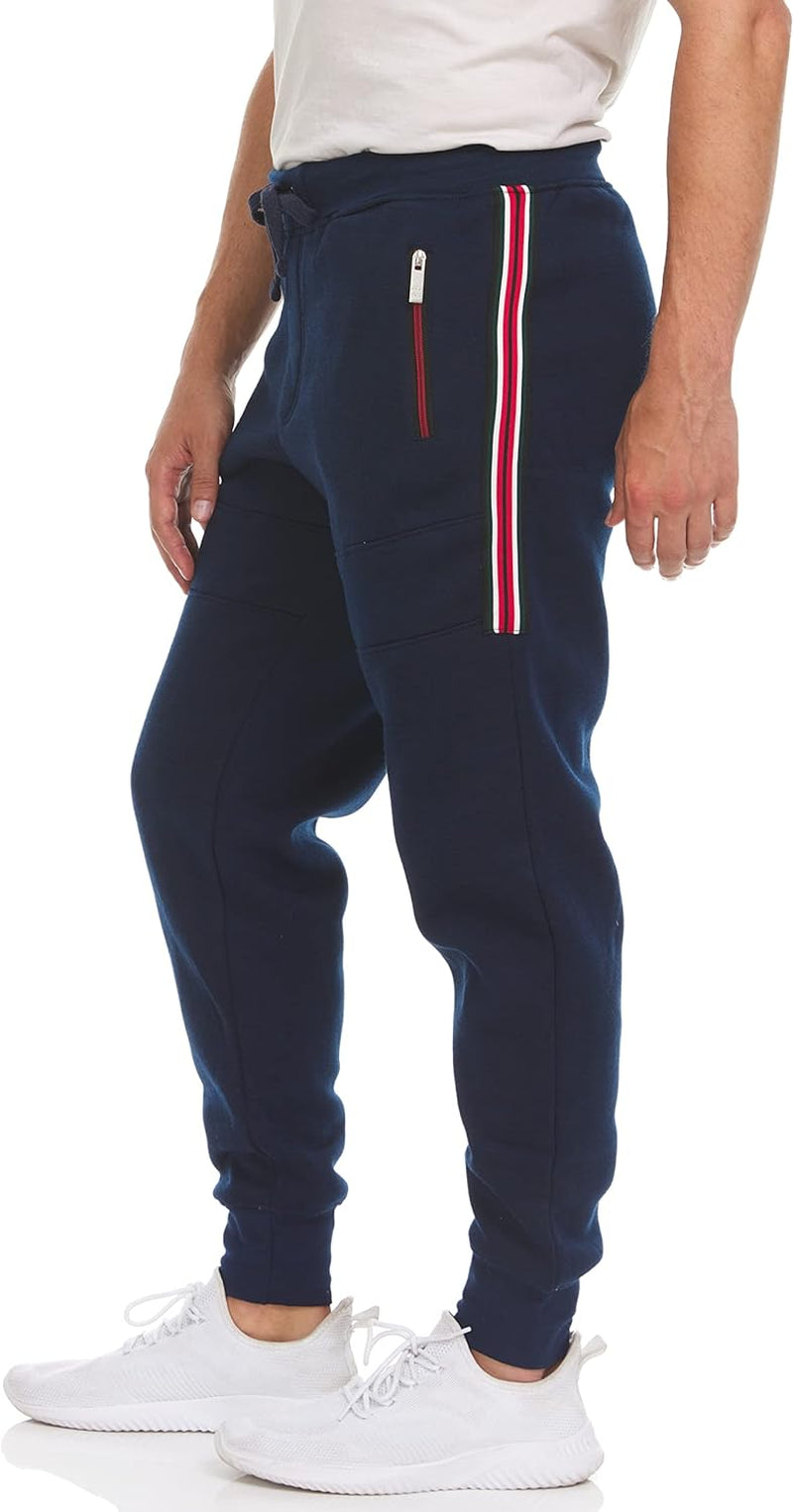 Joggers for Men Zipper Pockets Men'S Sweatpants Athletic Gym Workout Soft Fleece Casual Sweatpants for Men