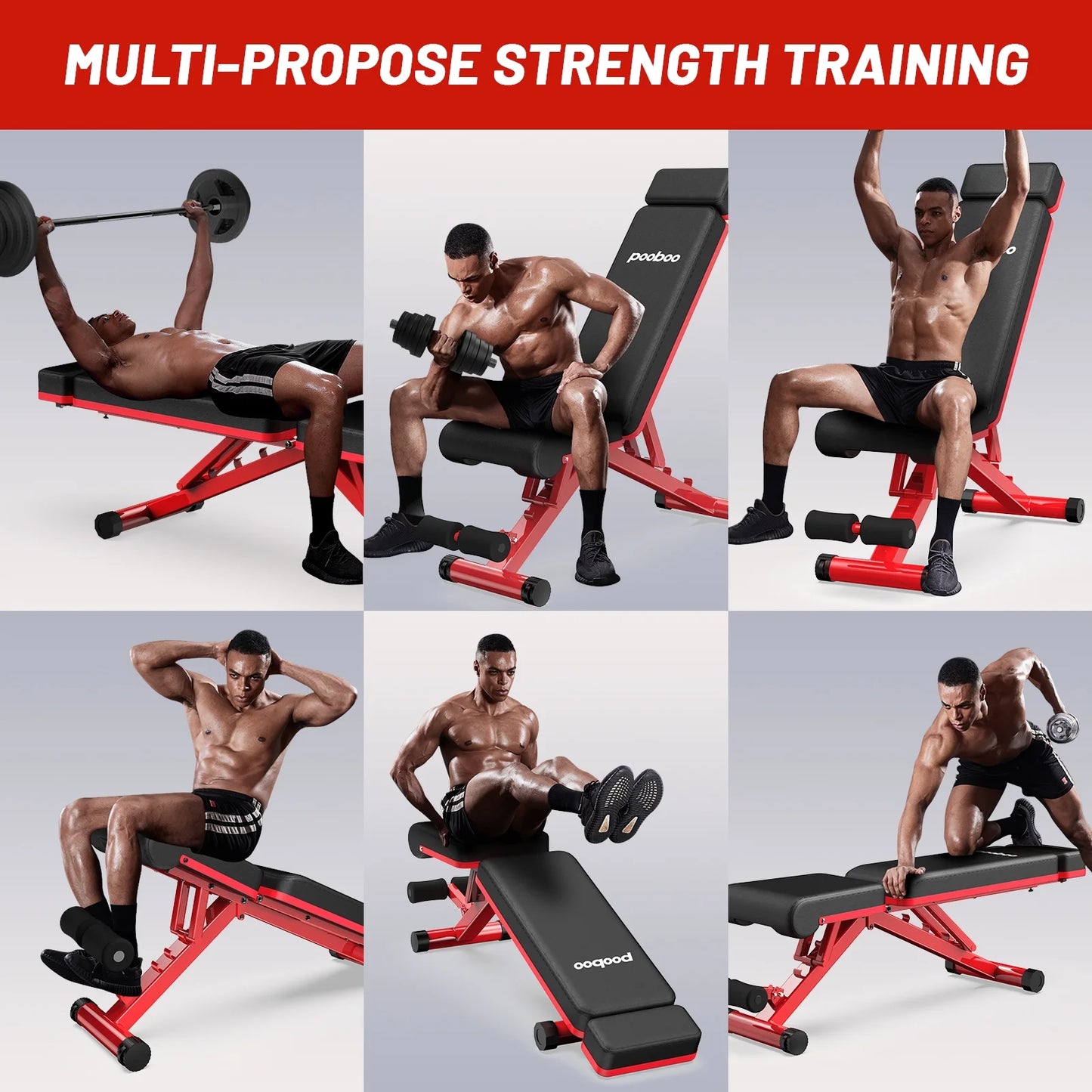 Adjustable Weight Bench Foldable Incline Bench Home Gym Workout Dumbbell Bench Strength Training Bench Support up to 660 LBS
