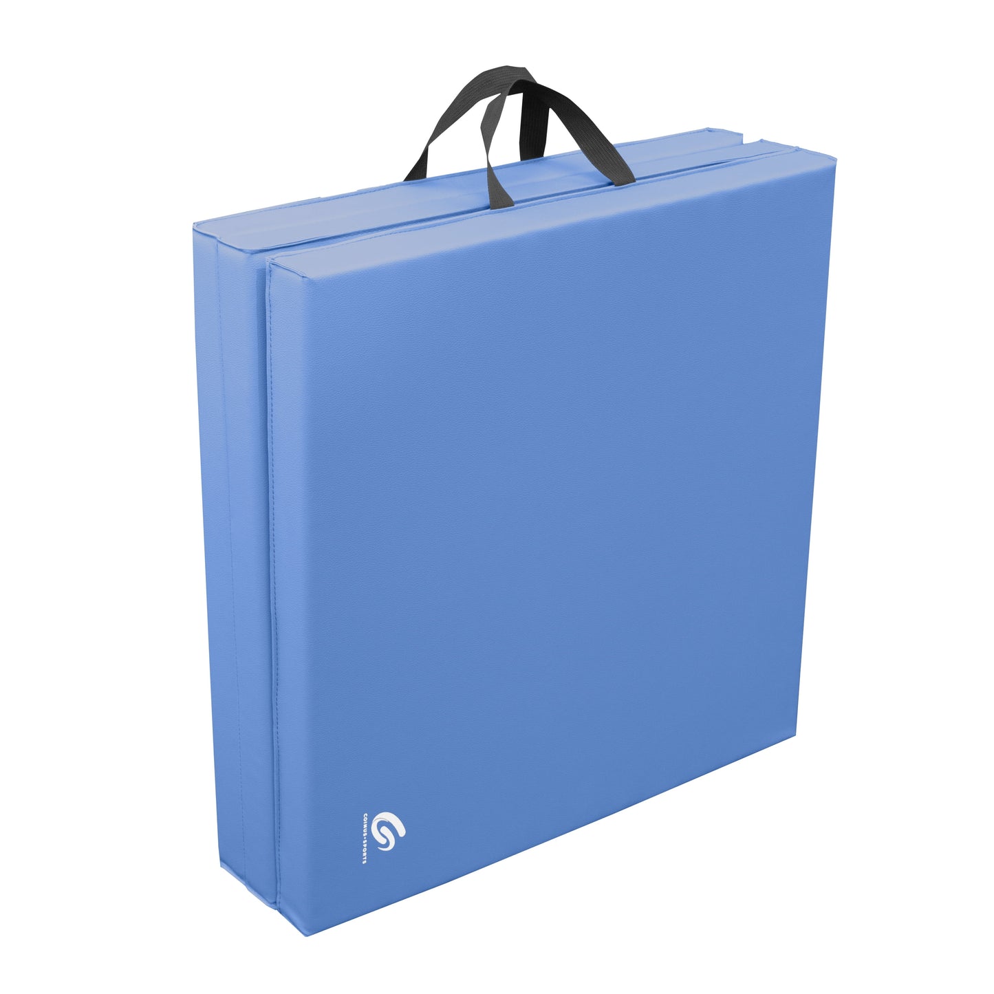 Tri-Fold Gymnastics Exercise Mat with Handles, 6' X 2' X 2", Blue