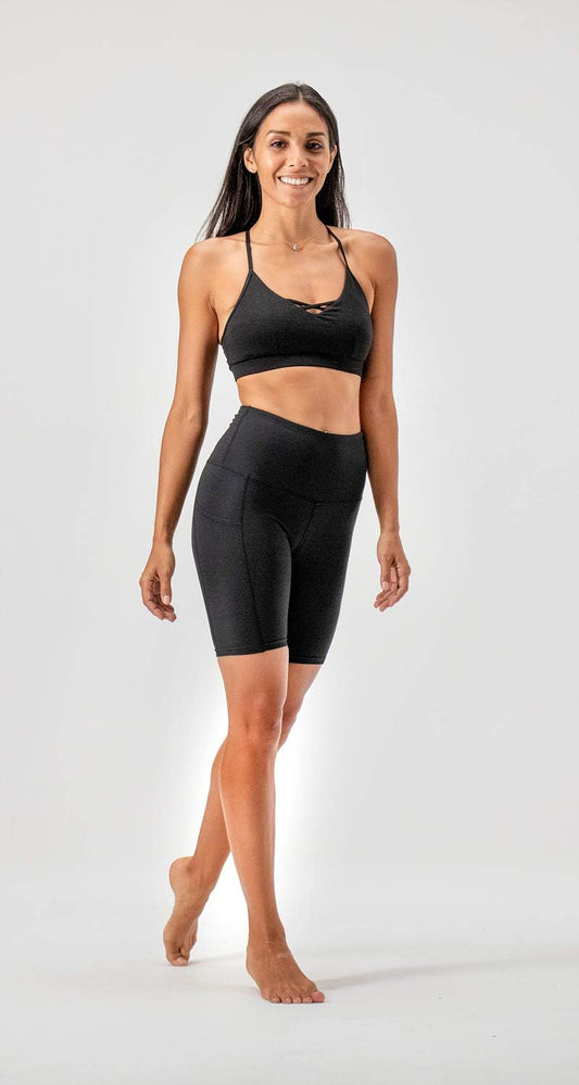 DEVOPS Women'S 2-Pack High Waist Workout Yoga Running Exercise Shorts with Side Pockets
