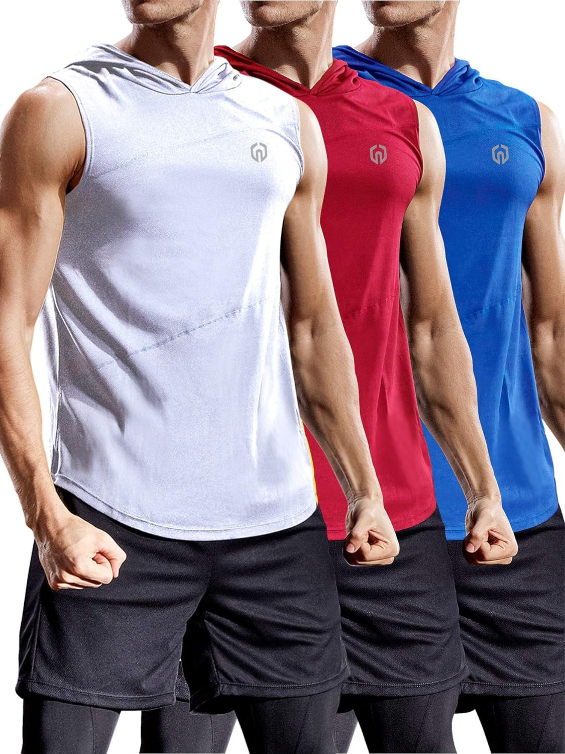 NELEUS Dry Fit Workout Athletic Muscle Tank Top Running Shirts with Hoods