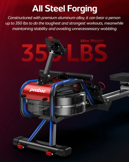 Build-In Bluetooth Water Rowing Machines Rower Foldable Indoor Rower Machines Home Exercise 350Lb