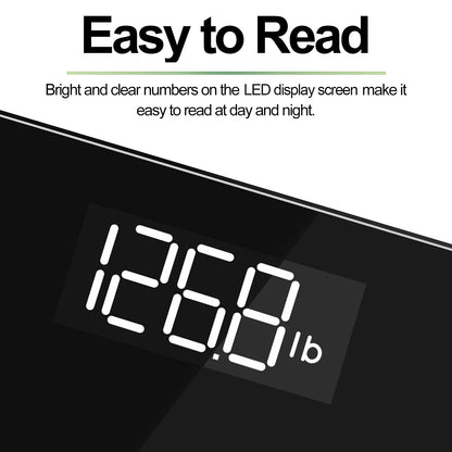 RENPHO Scale for Body Weight, Digital Bathroom Scale with Backlit LED Display, Highly Accurate & Measures Weight up to 400 Lb/180Kg, Batteries Included, Black-Core 1S