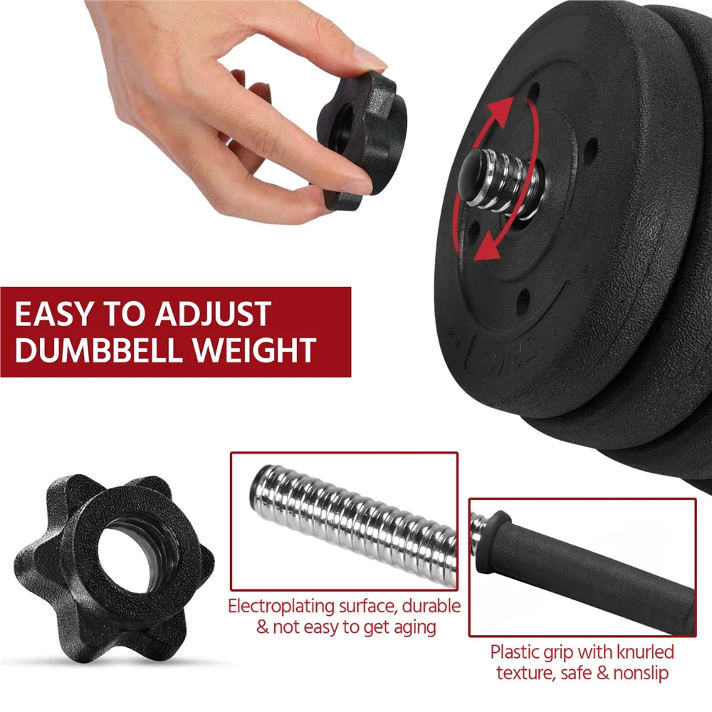 66 LB Dumbbell Set Training Lifting Dumbbells Weight Set,Black