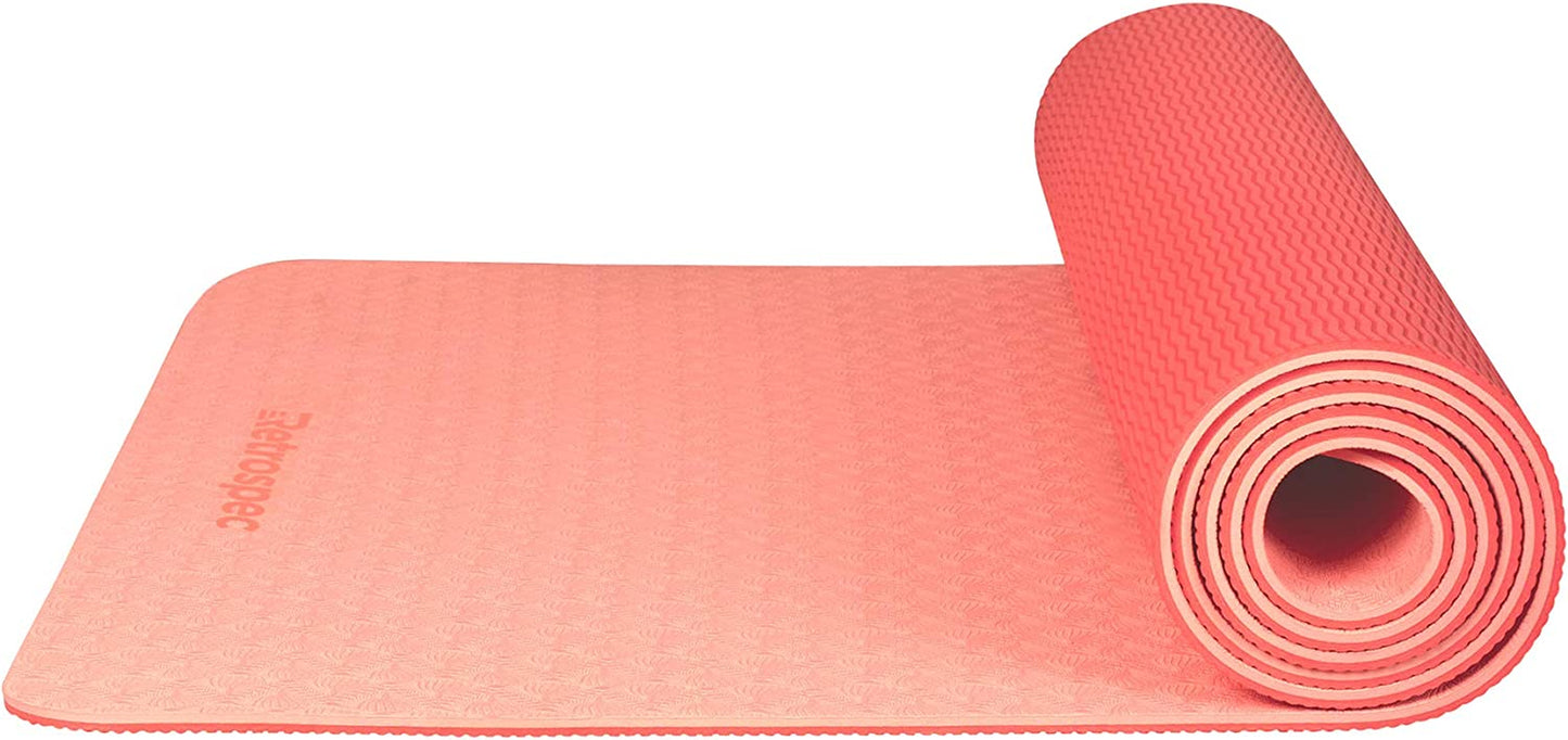 Retrospec Zuma Yoga Mat for Men & Women - Outdoor & Indoor Non Slip Exercise Mat for Hot Yoga, Pilates, Stretching Floor & Fitness Workouts 6Mm Easy to Clean