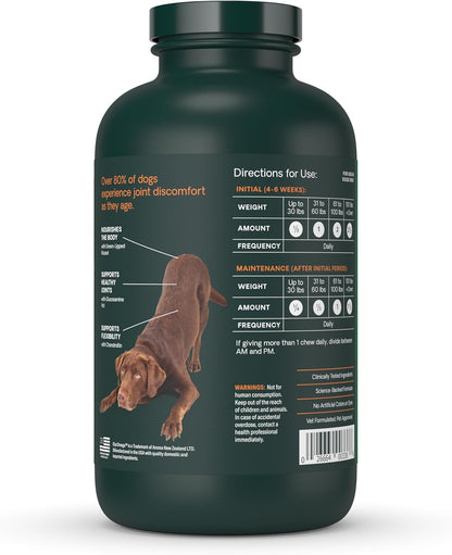 Vetriscience Ultimate Strength Healthy Hip & Joint Tablets, Glycoflex Glucosamine, Chondroitin & Green-Lipped Mussel Joint Support Supplement for Dogs, Soothe Joint Discomfort, 120 Chewable Tablets