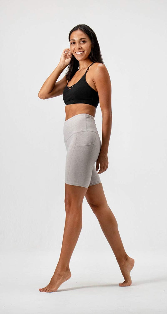 DEVOPS Women'S 2-Pack High Waist Workout Yoga Running Exercise Shorts with Side Pockets