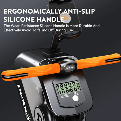 Magnetic Rowing Machines Rower Foldable with 8 Level Resistance Indoor Rower Machines with Digital Monitor & Transport Wheels Max Weight up to 350 Lbs