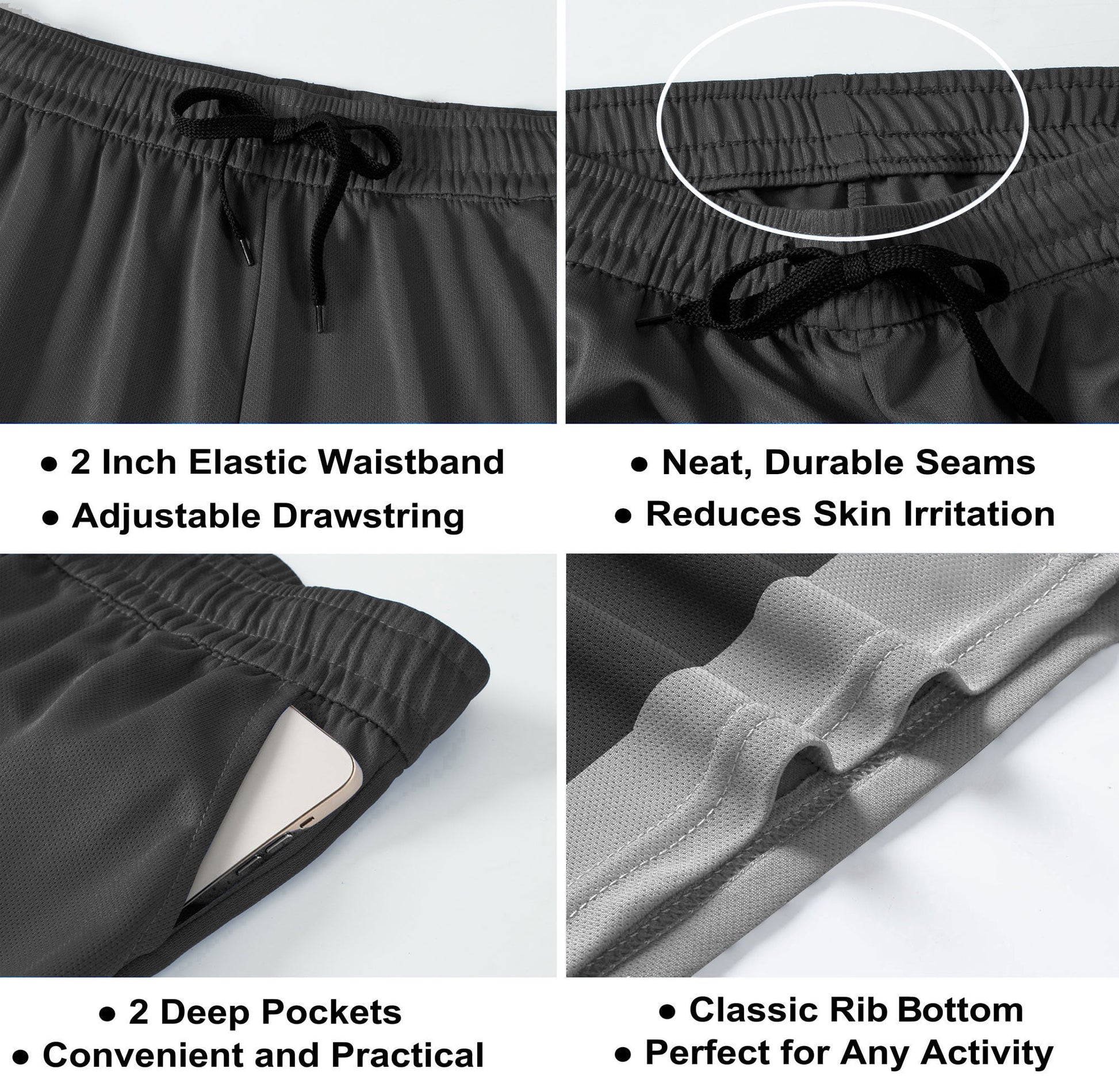 5 Pack Men'S Athletic Shorts Mesh Workout Gym Activewear Basketball Shorts 8" Inseam with Pockets