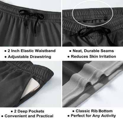 5 Pack Men'S Athletic Shorts Mesh Workout Gym Activewear Basketball Shorts 8" Inseam with Pockets