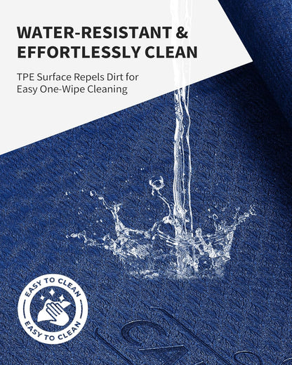 CAMBIVO Large Yoga Mat (6'X 4'), Extra Wide Workout Mat for Men and Women, Yoga Mat Thick 1/3 &1/4 Exercise Mats for Home Workout, Yoga, Pilates (Black,1/4 Inch)