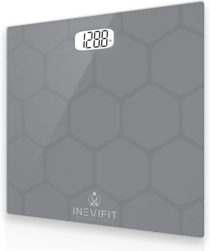 INEVIFIT Bathroom Scale, Highly Accurate Digital Bathroom Body Scale, Measures Weight up to 400 Lbs. Includes Batteries