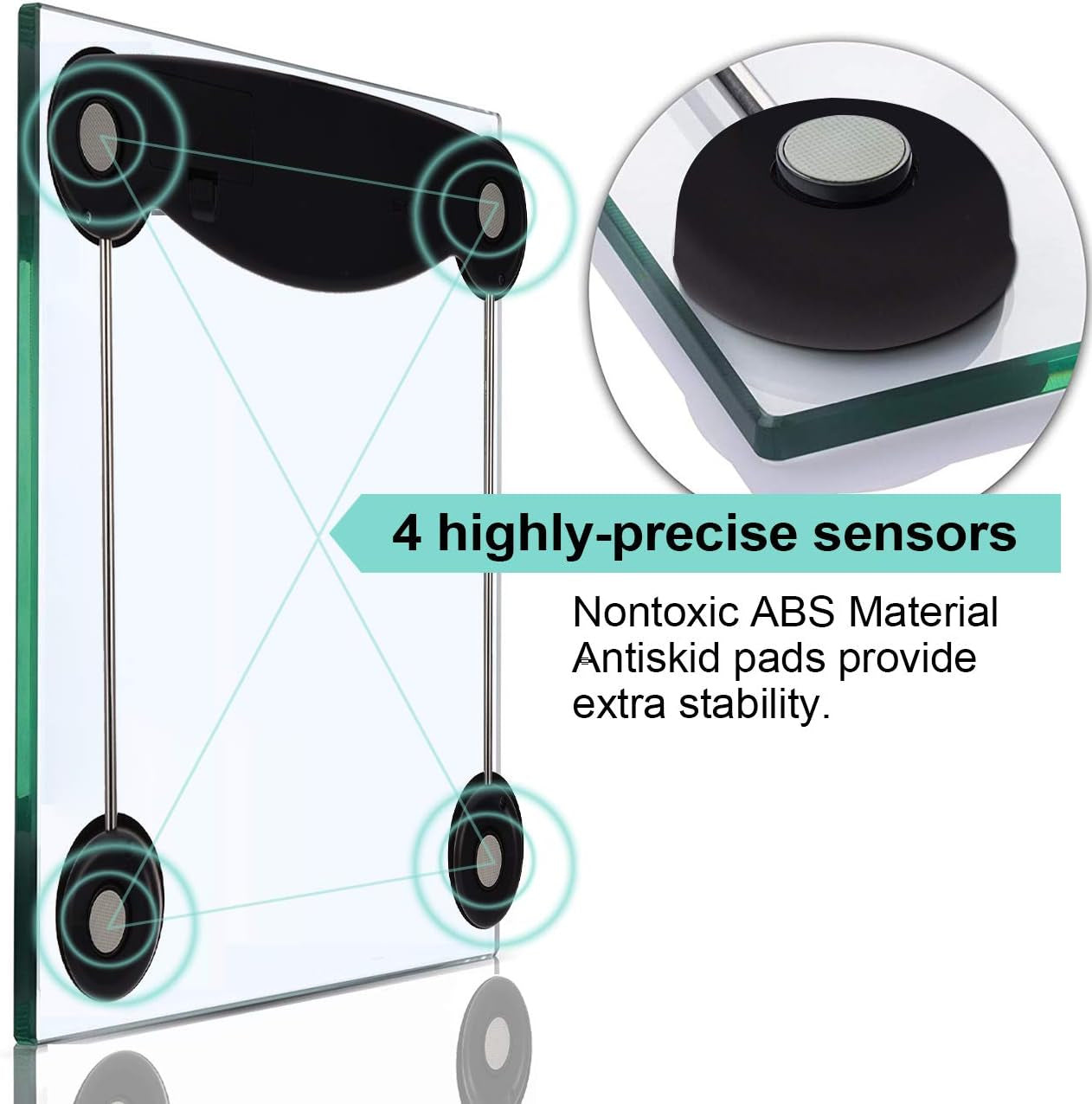 Malama Digital Body Weight Bathroom Scale, Weighing Scale with Step-On Technology, LCD Backlit Display, 400 Lbs Accurate Weight Measurements, Black