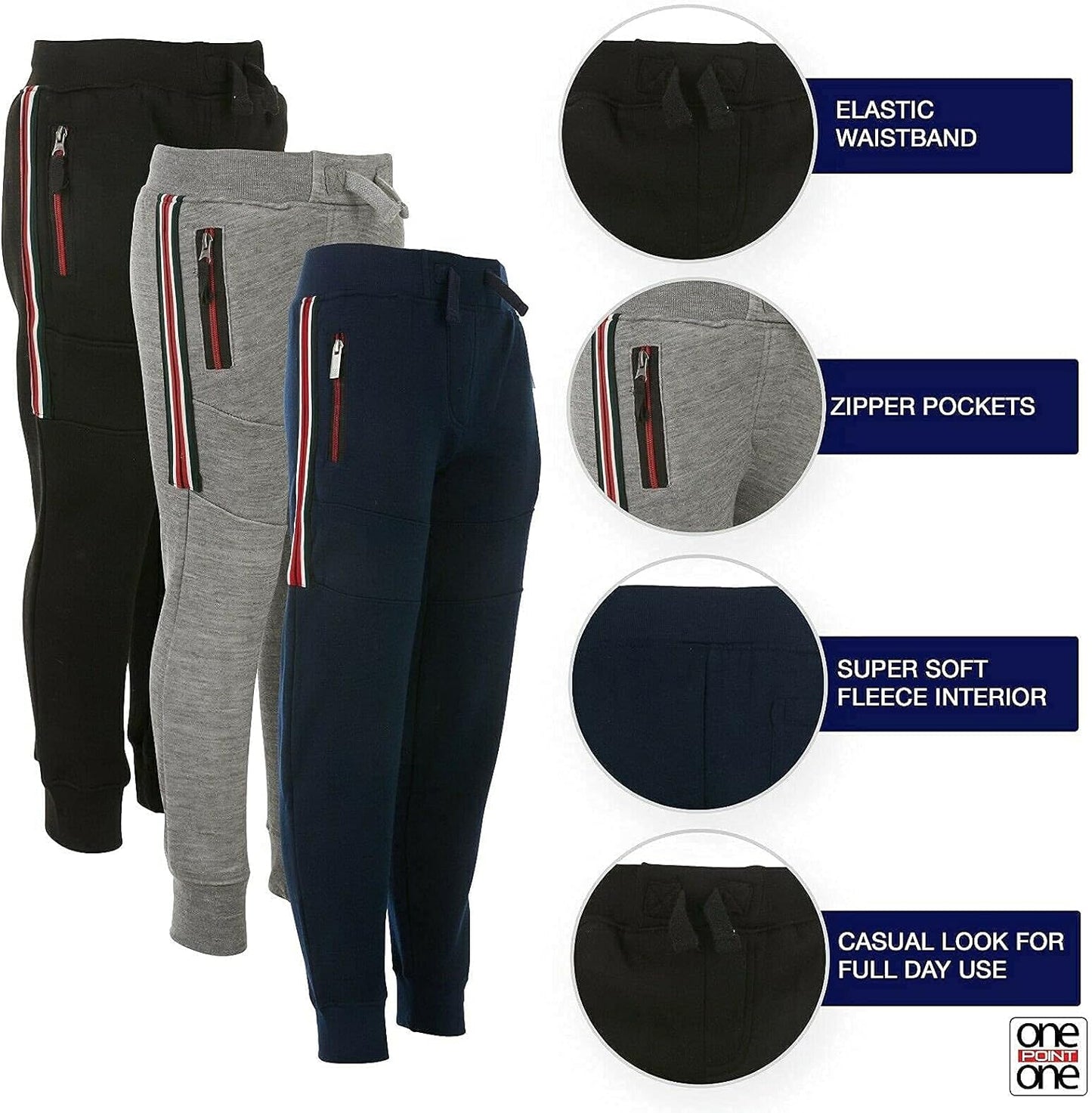 Joggers for Men Zipper Pockets Men'S Sweatpants Athletic Gym Workout Soft Fleece Casual Sweatpants for Men