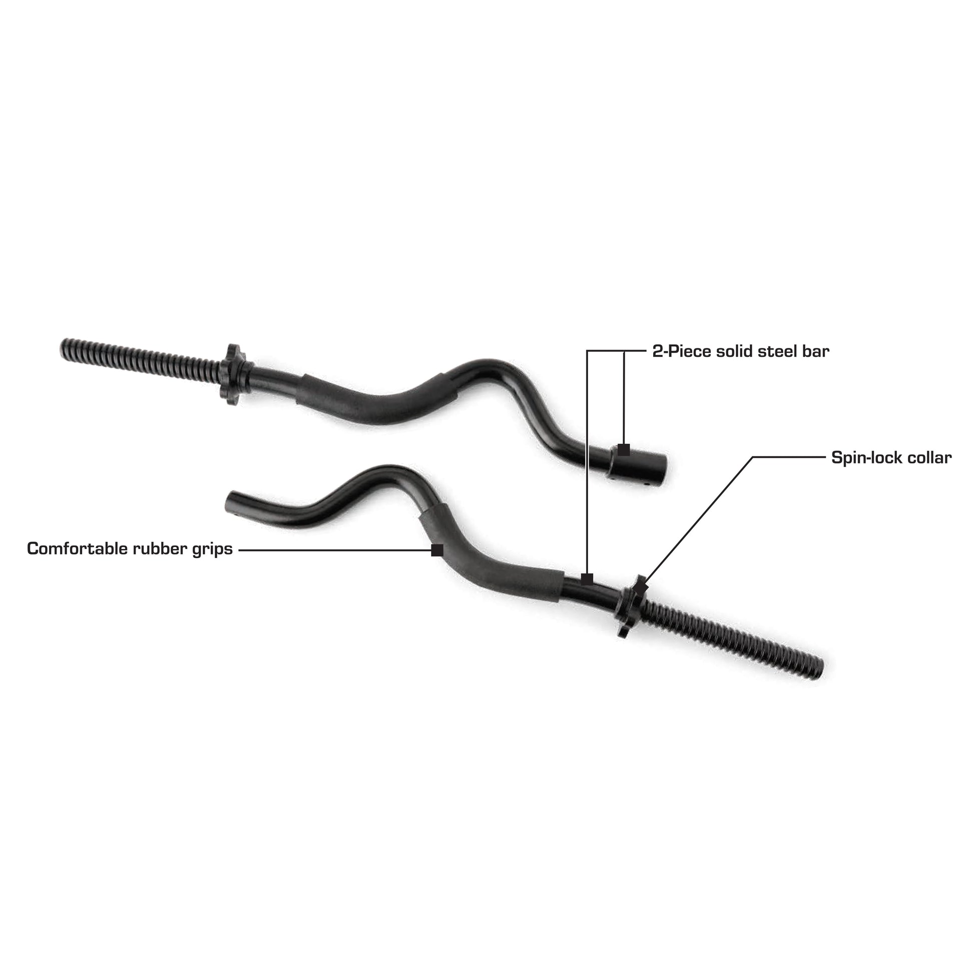 Standard 2-Piece Super Curl Bar with Threaded Ends