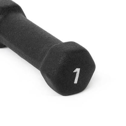 Barbell, 1Lb Black Neoprene Dumbbell, Single