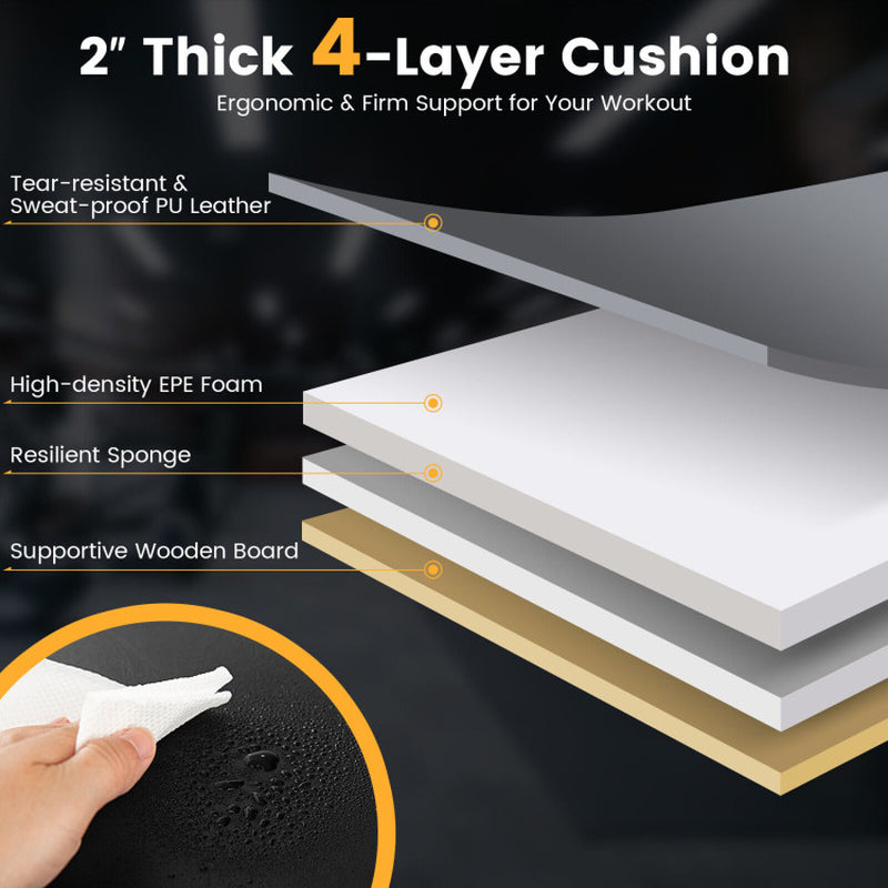 660 LBS Flat Weight Bench Heavy Duty Strength Training Bench