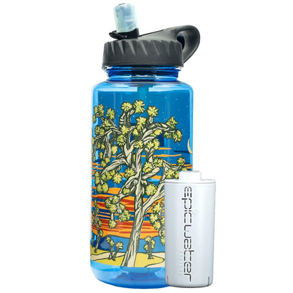 Epic Water Filters Nalgene OG Water Bottle with Filter, USA Made, BPA Free, Removes 99.99% Tap Water Contaminants, Forever Chemicals, Rubio Art, 32 Oz