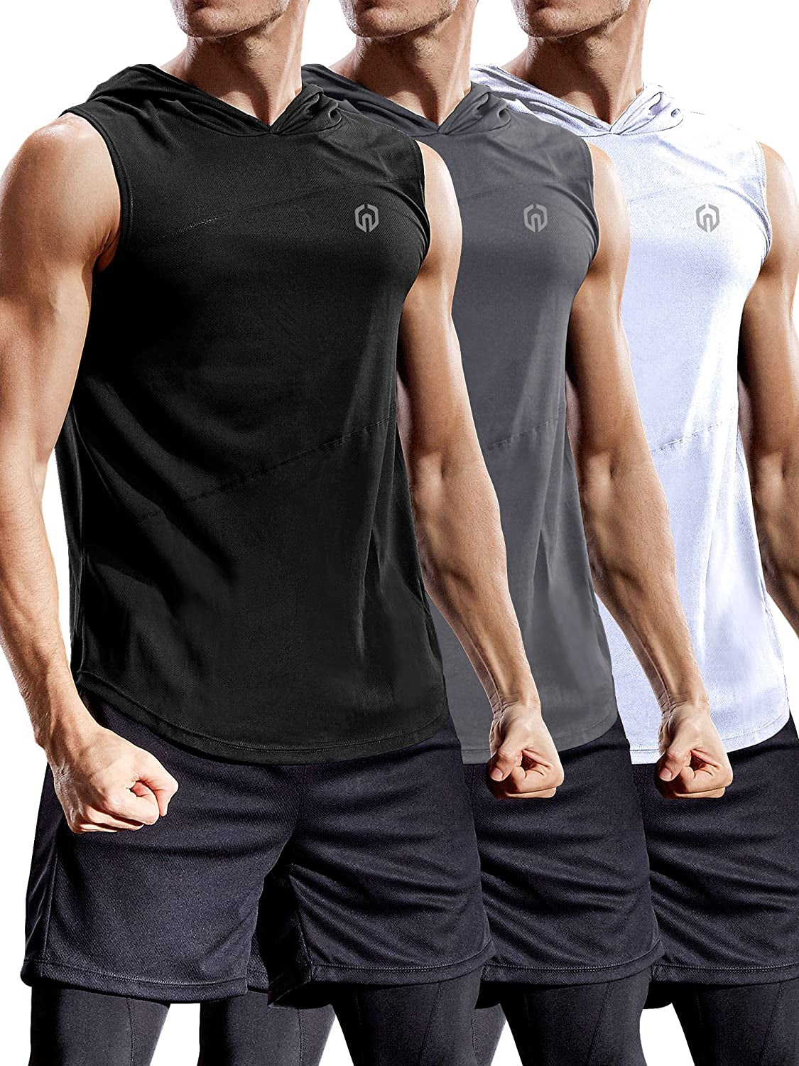 NELEUS Dry Fit Workout Athletic Muscle Tank Top Running Shirts with Hoods