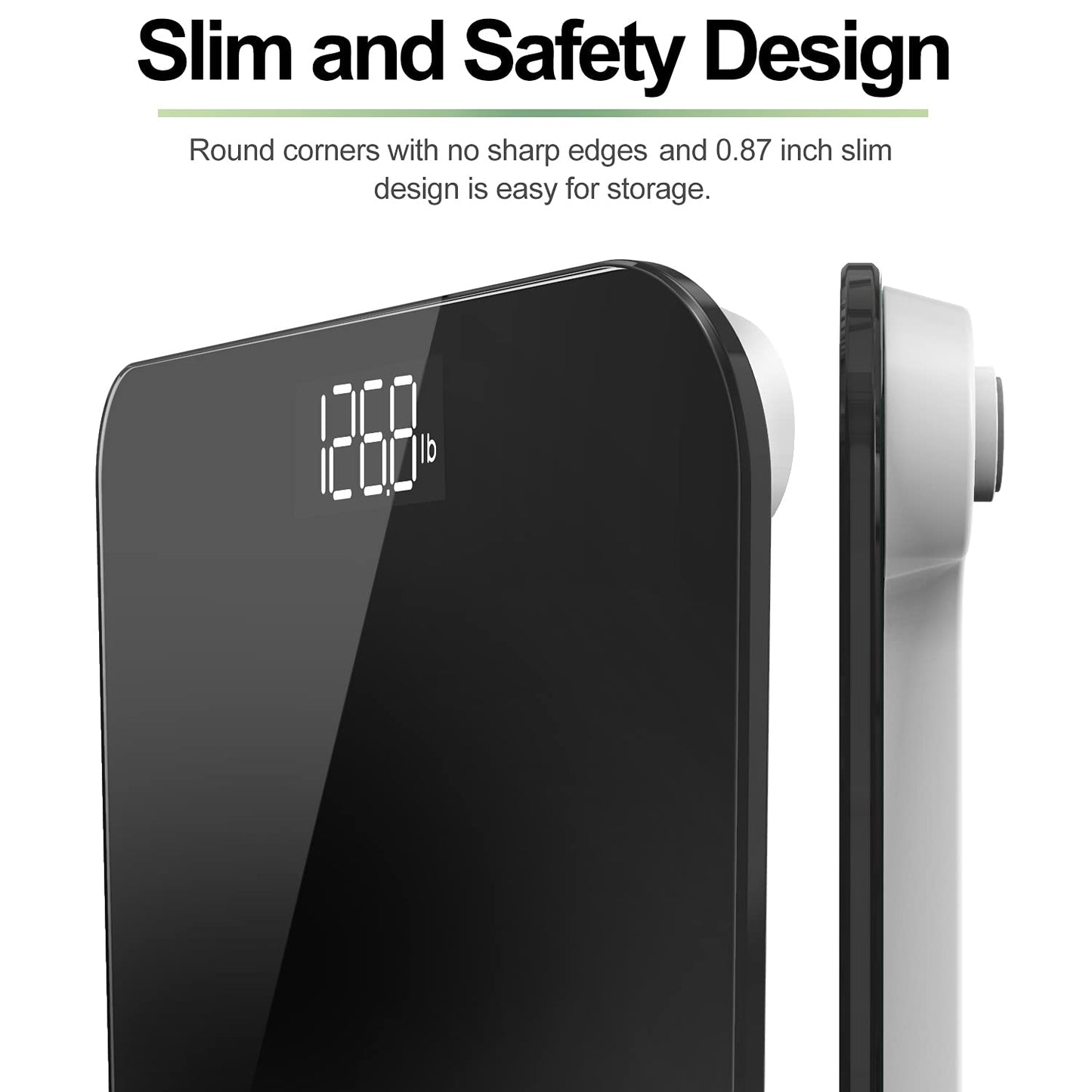 RENPHO Scale for Body Weight, Digital Bathroom Scale with Backlit LED Display, Highly Accurate & Measures Weight up to 400 Lb/180Kg, Batteries Included, Black-Core 1S