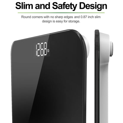 RENPHO Scale for Body Weight, Digital Bathroom Scale with Backlit LED Display, Highly Accurate & Measures Weight up to 400 Lb/180Kg, Batteries Included, Black-Core 1S