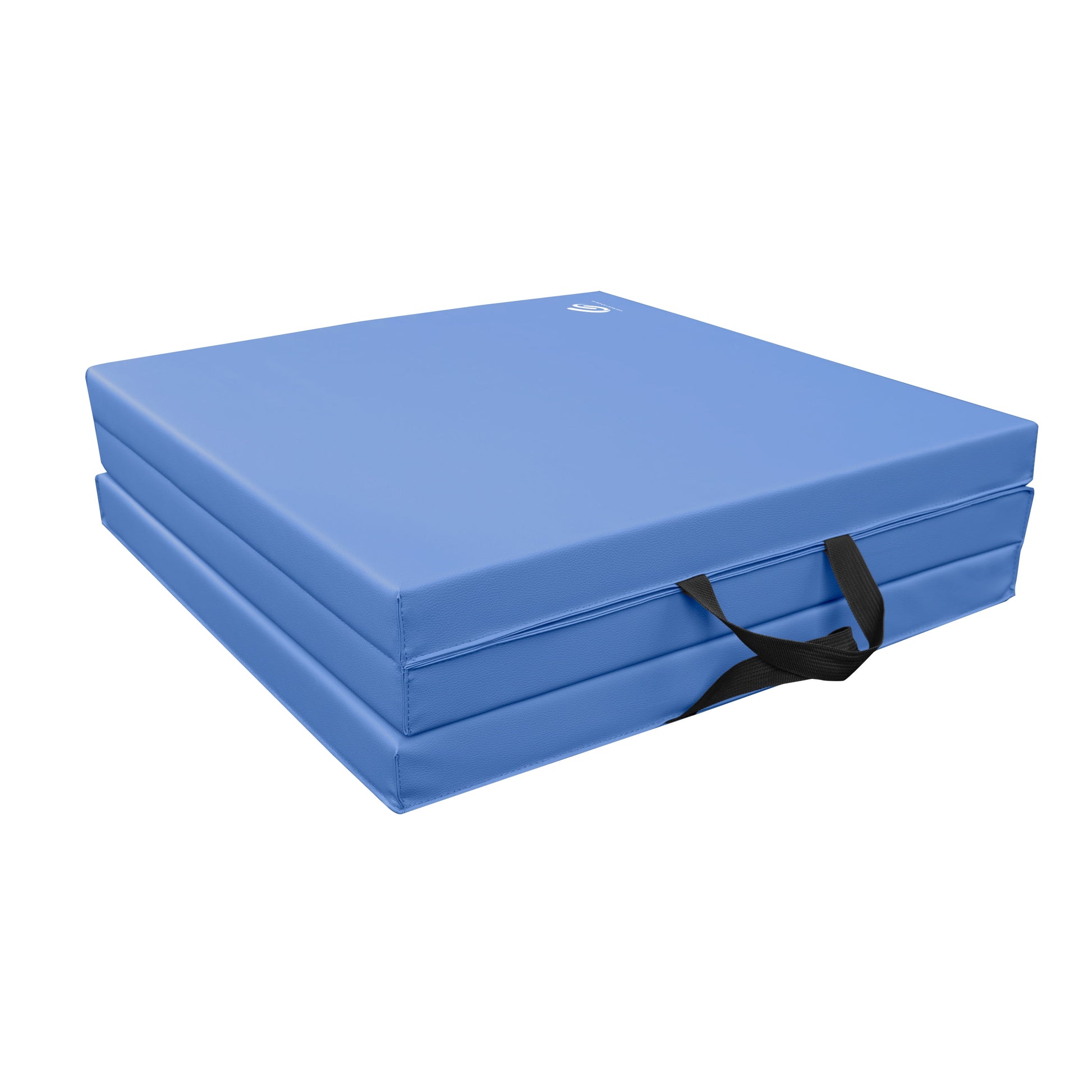 Tri-Fold Gymnastics Exercise Mat with Handles, 6' X 2' X 2", Blue