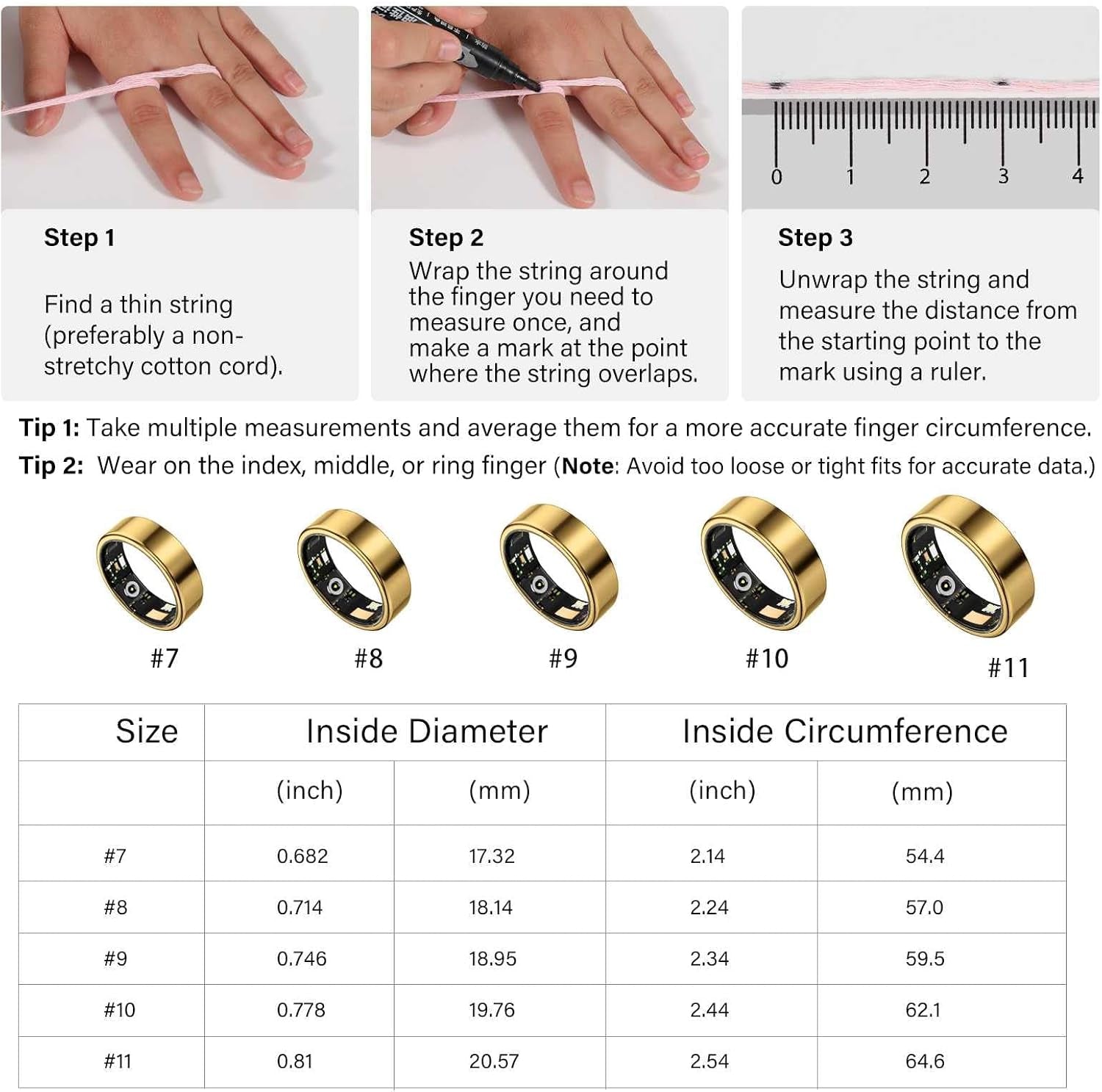 Health Tracker Fitness Sleep Monitor for Women (Gold9#)