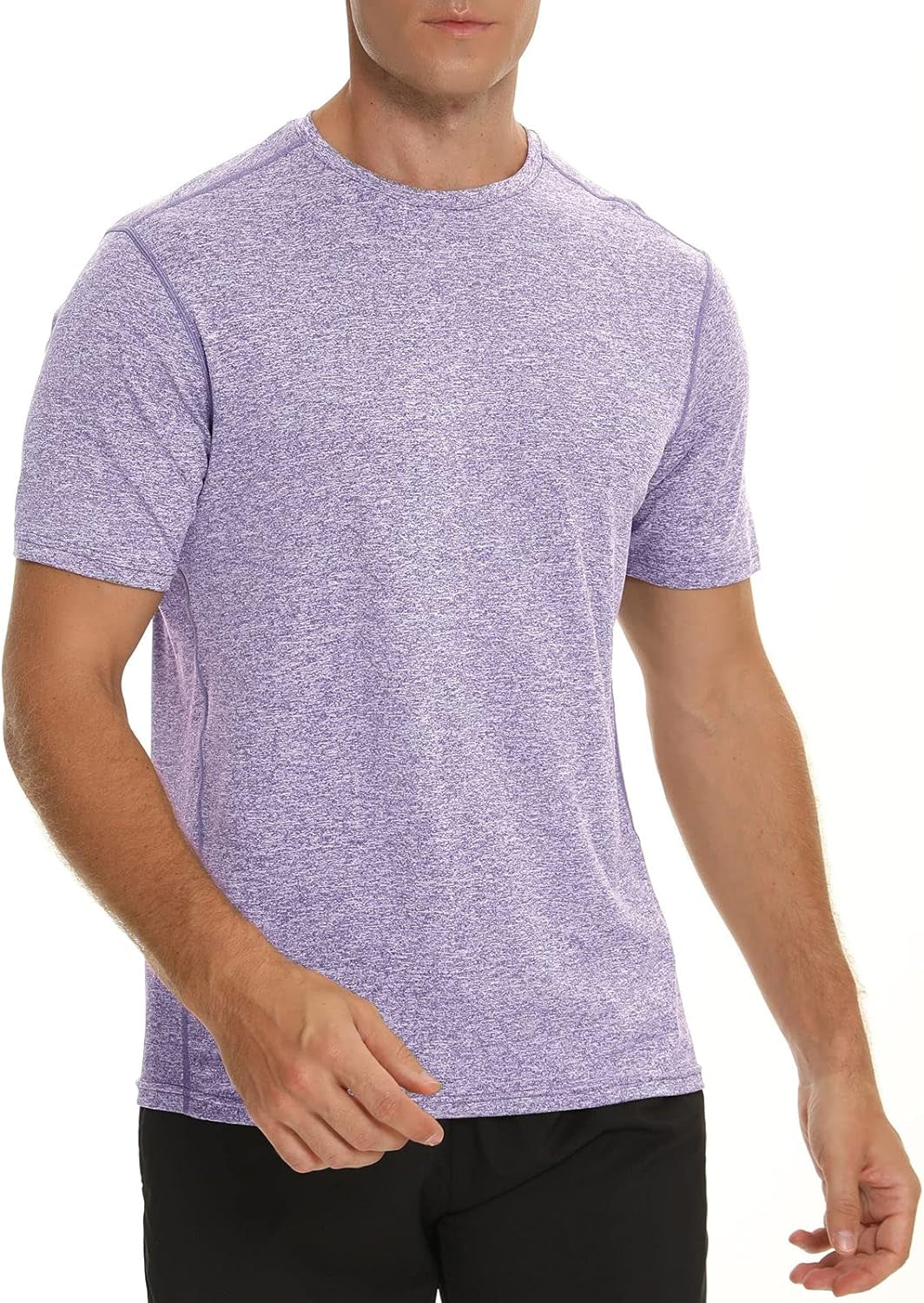 LEDING Mens Shirt Workout Running 2 Pack or 1 Pack Sports Short Sleeve Moisture Wicking Quick Dry Gym T Shirts