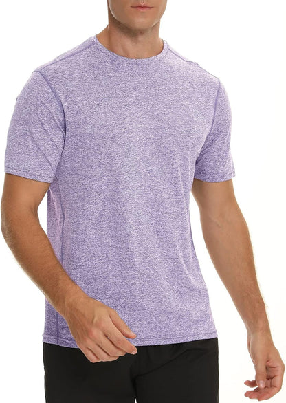 LEDING Mens Shirt Workout Running 2 Pack or 1 Pack Sports Short Sleeve Moisture Wicking Quick Dry Gym T Shirts