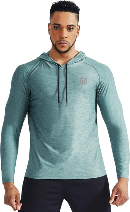 NELEUS Men'S Dry Fit Athletic Shirt Workout Running Long Sleeve Shirts with Hoods