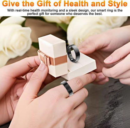 2025 Smart Ring Health Tracker with Blood Pressure Monitor, IP68 Waterproof Health Ring for Blood Oxygen Heart Rate Spo2 Sleep Monitor, Bluetooth Connect Fitness Ring for Multi-Sports Tracking