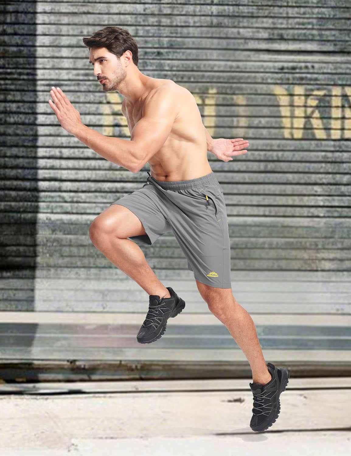 MAGCOMSEN Men'S Athletic Running Shorts 9" Quick Dry Lightweight Sport Workout Hiking Gym Shorts with Zipper Pockets