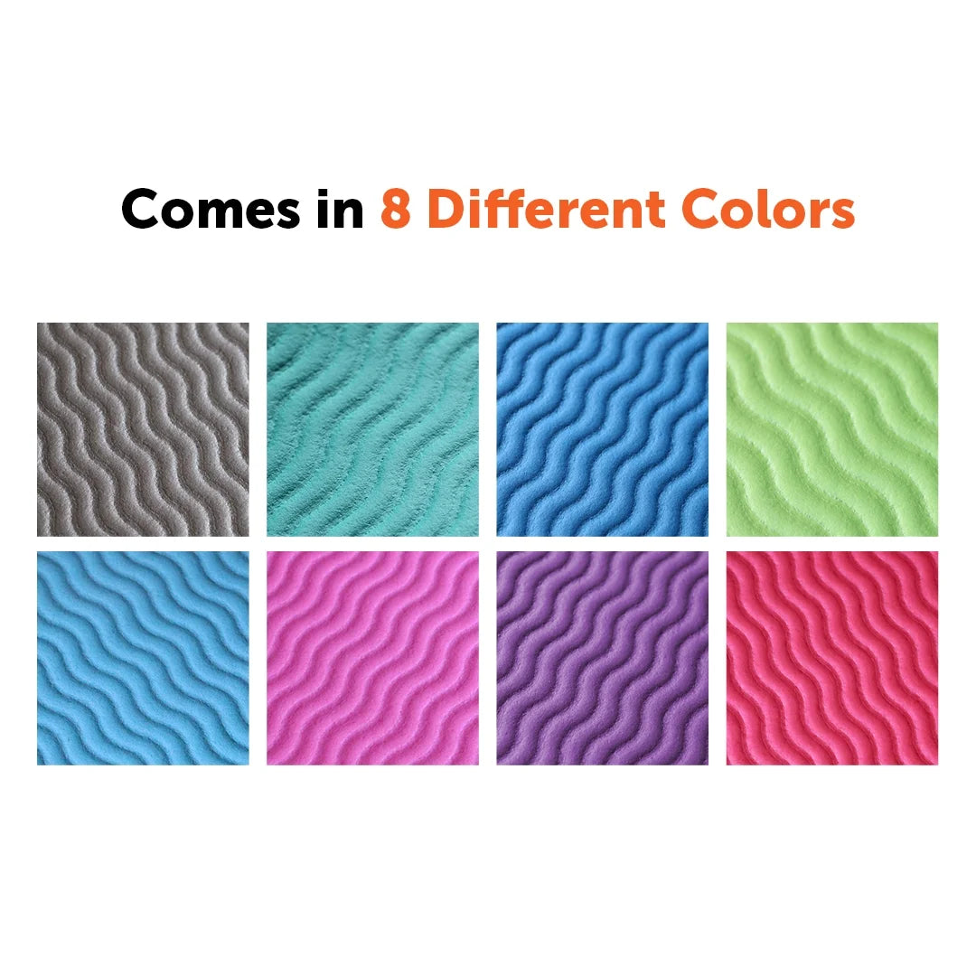 Thick Exercise Yoga Floor Mat Nbr 24 X 71 In., Great for Camping, Cardio Workouts, Pilates, Gymnastics, Carrying Strap Included (Light Blue)