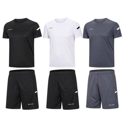 3Pack Men'S Workout Set Gym Clothes Active Shorts Shirt Set for Running Basketball Football and Daily Life,Size S-3XL