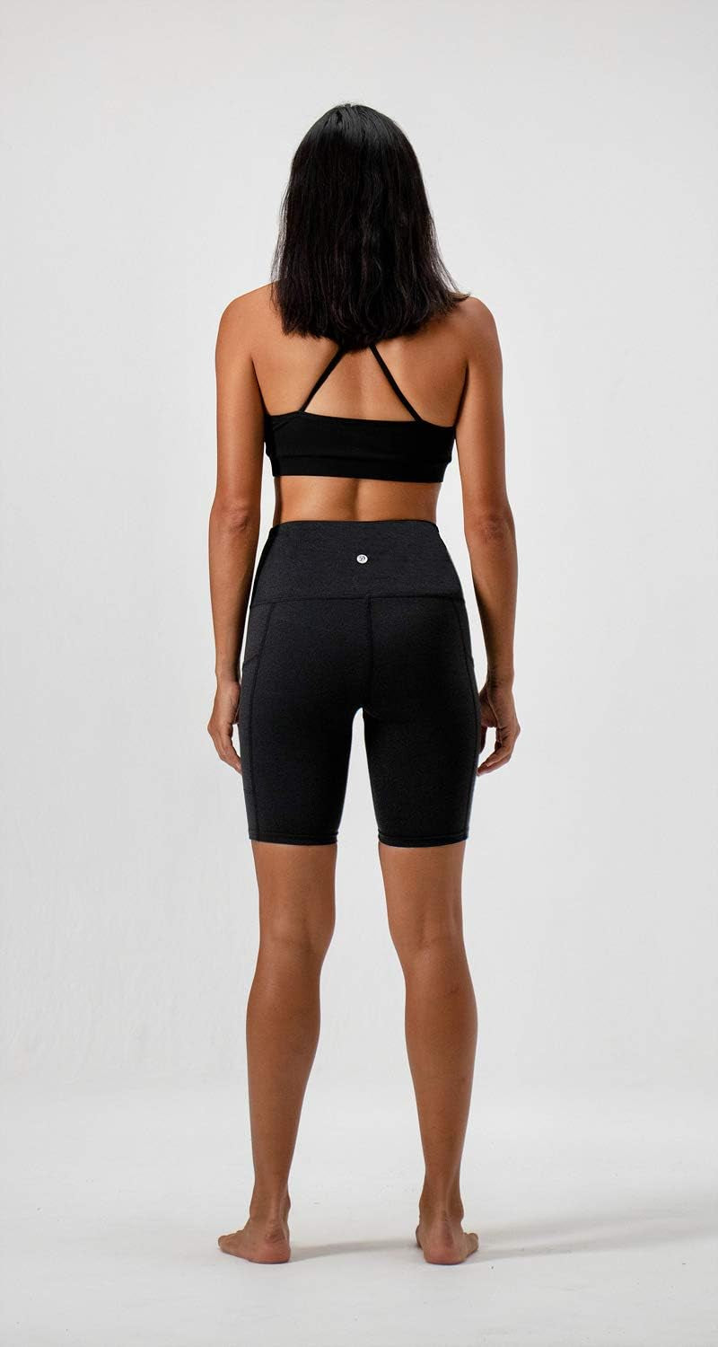 DEVOPS Women'S 2-Pack High Waist Workout Yoga Running Exercise Shorts with Side Pockets