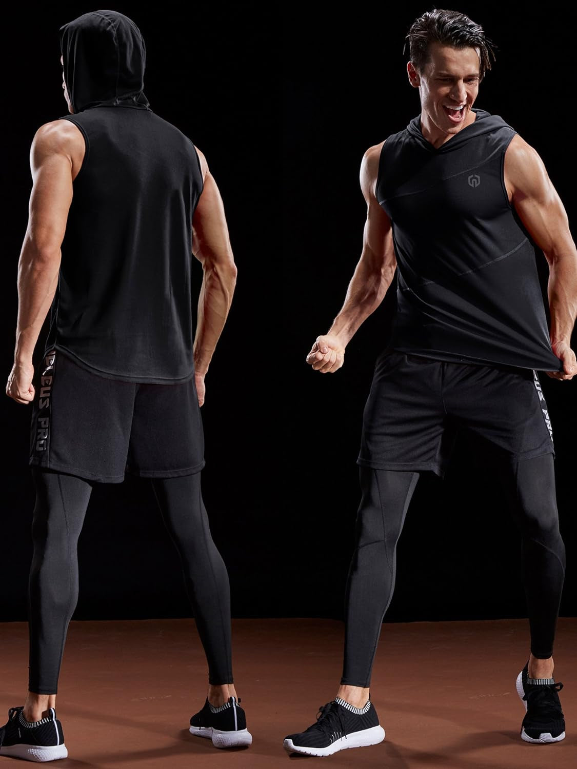 NELEUS Dry Fit Workout Athletic Muscle Tank Top Running Shirts with Hoods