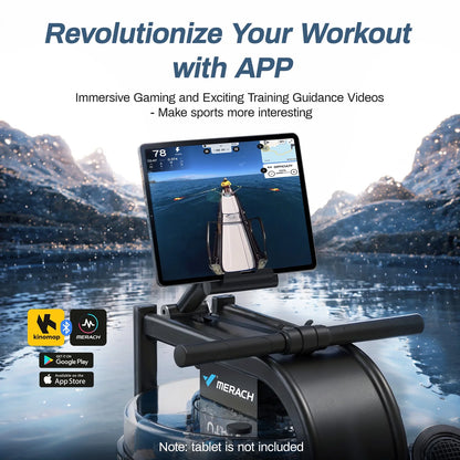 Rowing Machine 16 Levels of Quiet Resistance, Water Rowing with LCD Monitor, 350 Lbs Weight Capacity for Home Use