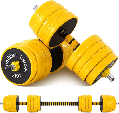 Professional Adjustable Dumbbell and Kettlebell Weight Set, 3-in-1 Barbell Weight System (20-40-50-70LB), Non-Slip, Versatile Design