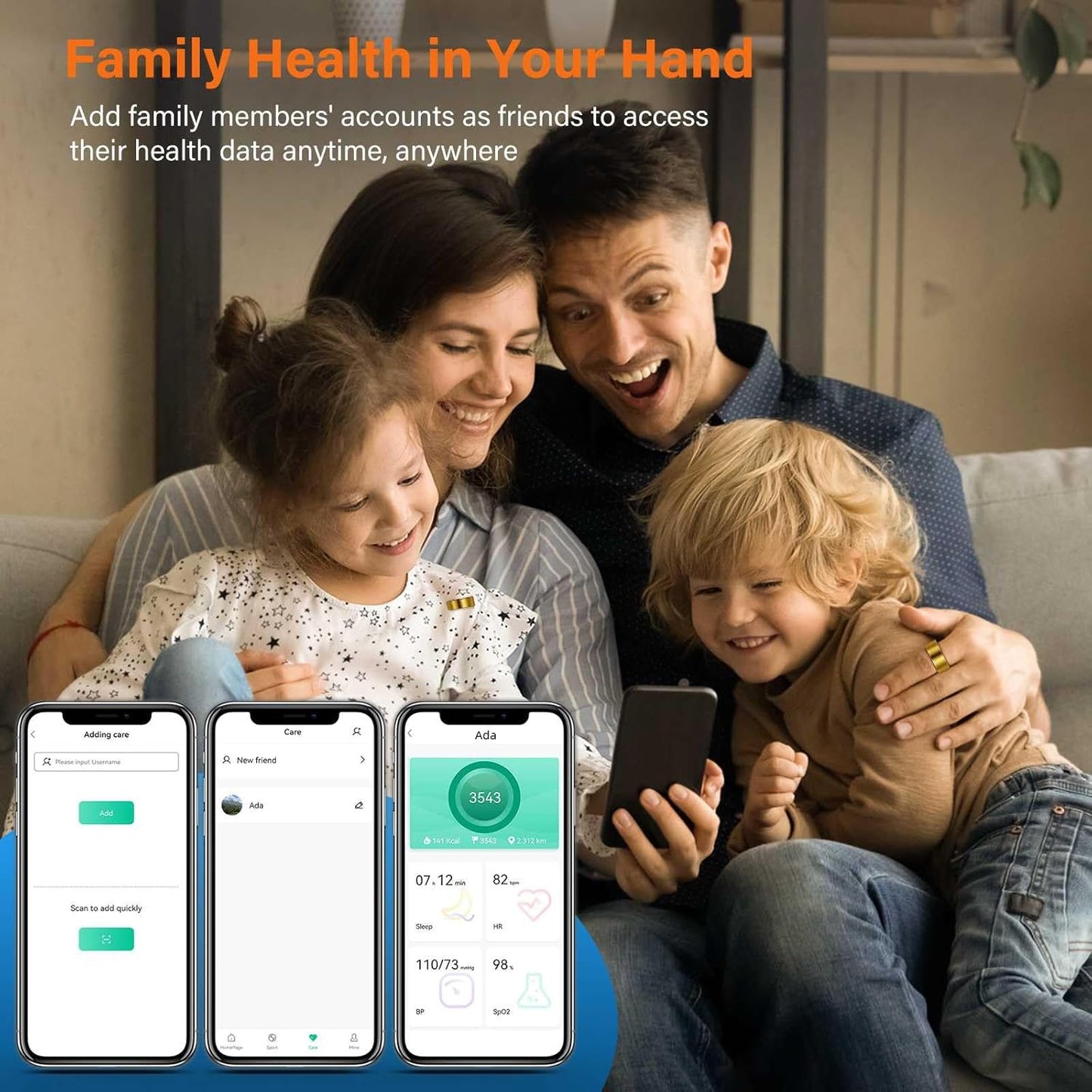 Health Tracker Fitness Sleep Monitor for Women (Gold9#)