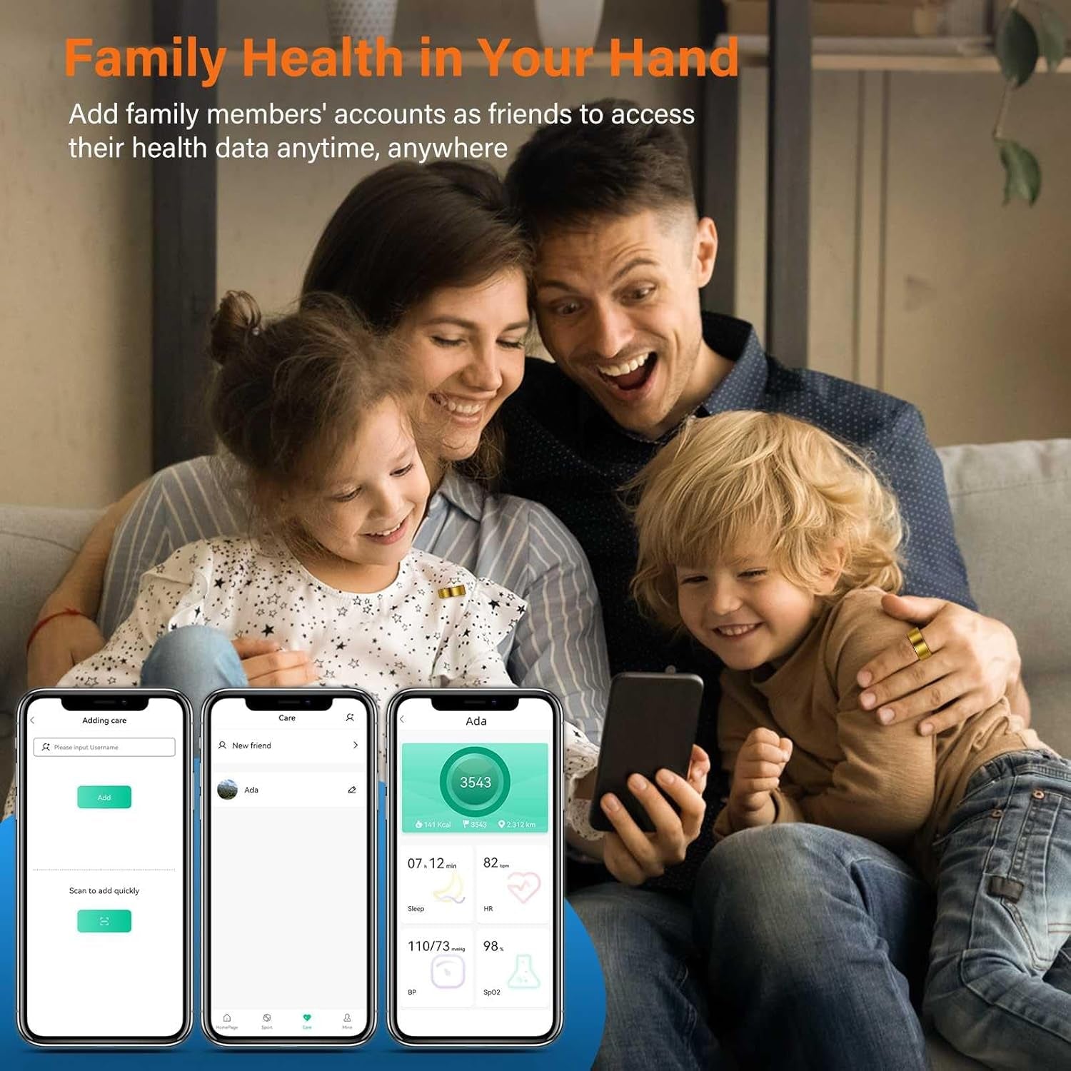 Health Tracker Fitness Sleep Monitor for Women (Gold9#)