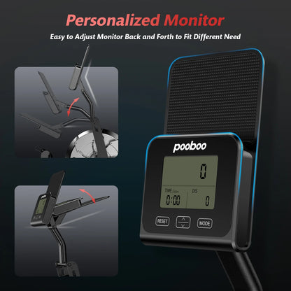 Dual Wind&Magnetic Rowing Machine 450Lbs Weight Capacity Foldable Exercise Rower Full Motion Air Rower Machine with Built-In Bluetooth App for Home Cardio Workout