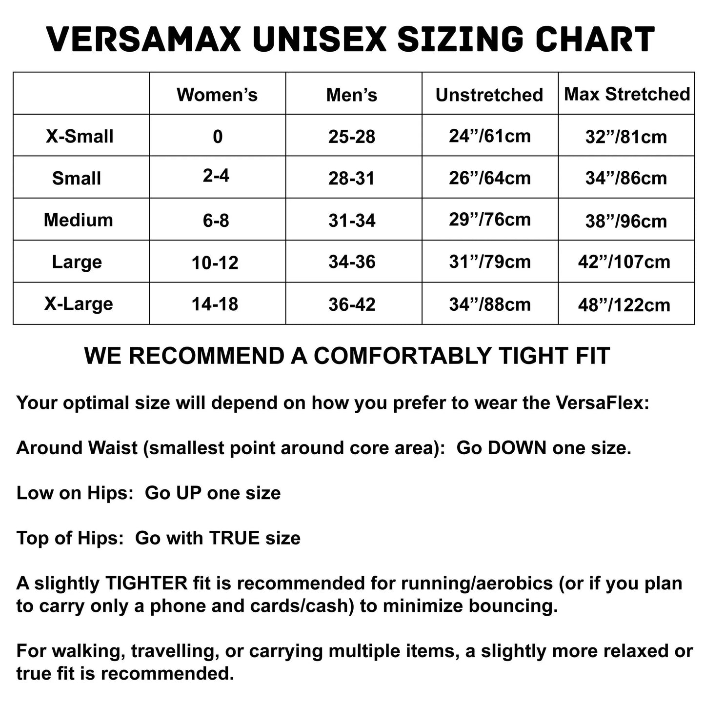 Versamax Running Belt, Anti-Theft Travel Belt, Exercise Waist Pack - Fits All Phones