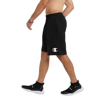 Champion Men'S Graphic Powerblend Fleece Short, Black, Large