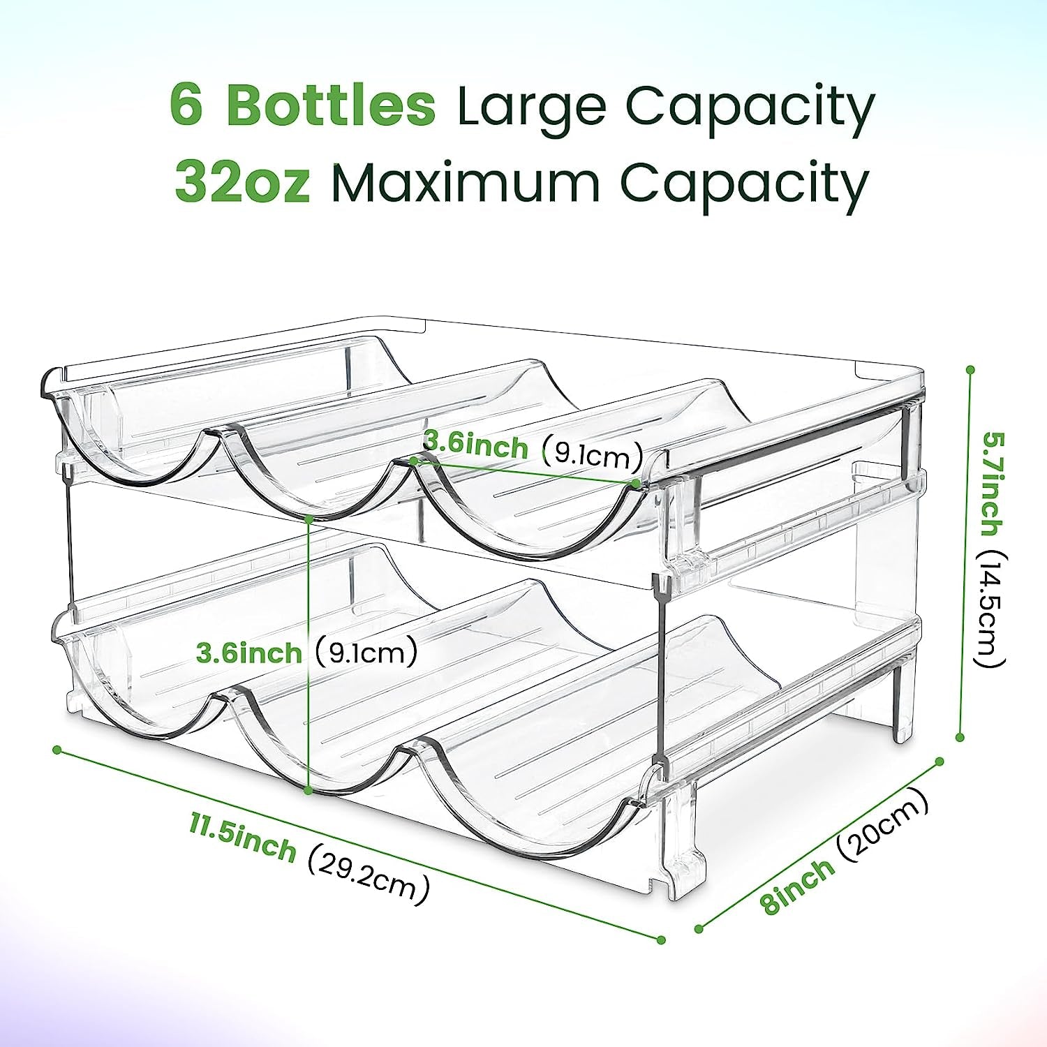 Water Bottle Organizer for Cabinet, 3 Pack Water Bottle Organization and Storage Shelf, Plastic Water Bottle Holder Rack for Fridge, Kitchen, Desktop