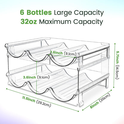 Water Bottle Organizer for Cabinet, 4 Pack Water Bottle Organization and Storage Shelf, Plastic Water Bottle Holder Rack for Fridge, Kitchen, Desktop