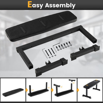 660 LBS Flat Weight Bench Heavy Duty Strength Training Bench